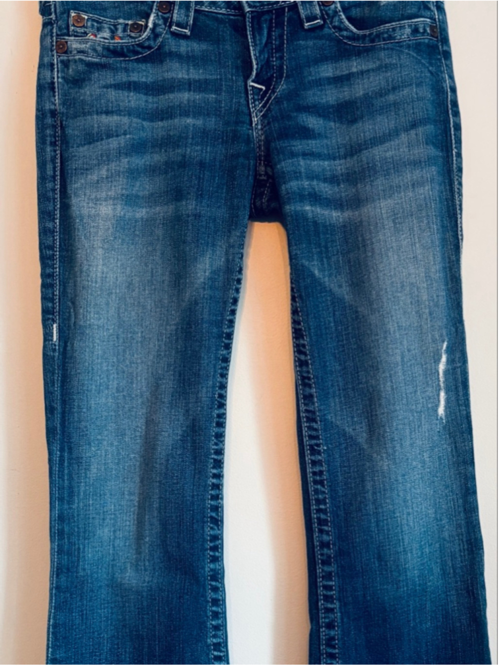 True Religion Rainbow Stitch Boot Cut Jeans Womens Size 27 - Picture 4 of 13